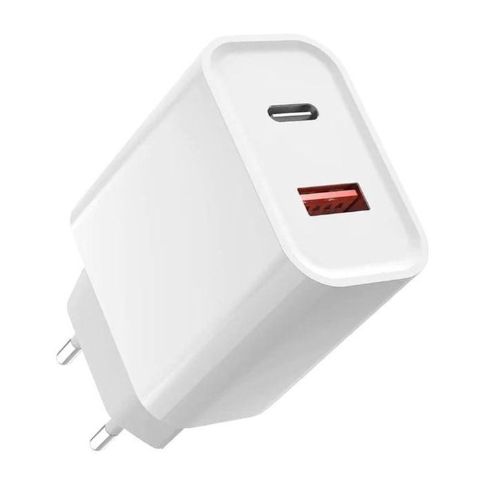 GrabNGo USB + USB-C 20W Wall Charger - Wit